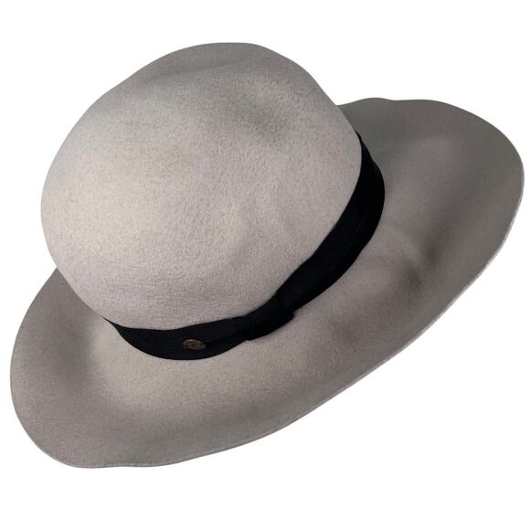 Karen Kane Wool Hat Crushable Water Repellant Taupe Black M/L New - Picture 3 of 10